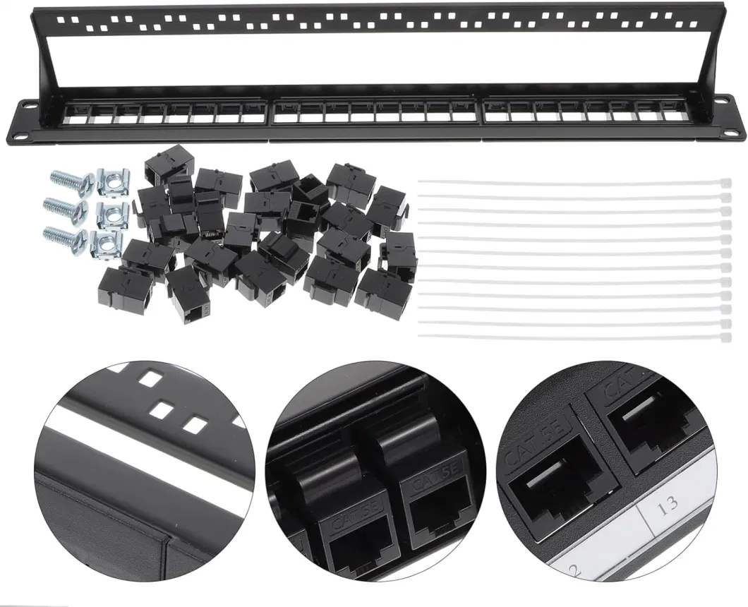 1u UTP Cat5e CAT6 24ports 48ports RJ45 Patch Panel