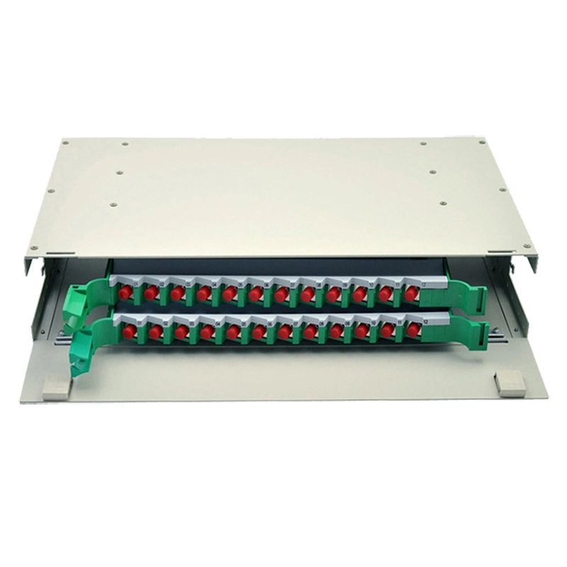 12 Core Rack Mount Fiber Optic ODF Box Fiber Patch Panel with SC Square Opening