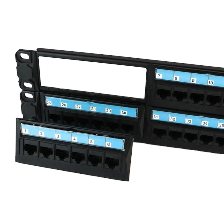 High Quality 2u 19 Inch Cat. 6 UTP 48 Port Removable Unshielded Patch Panel