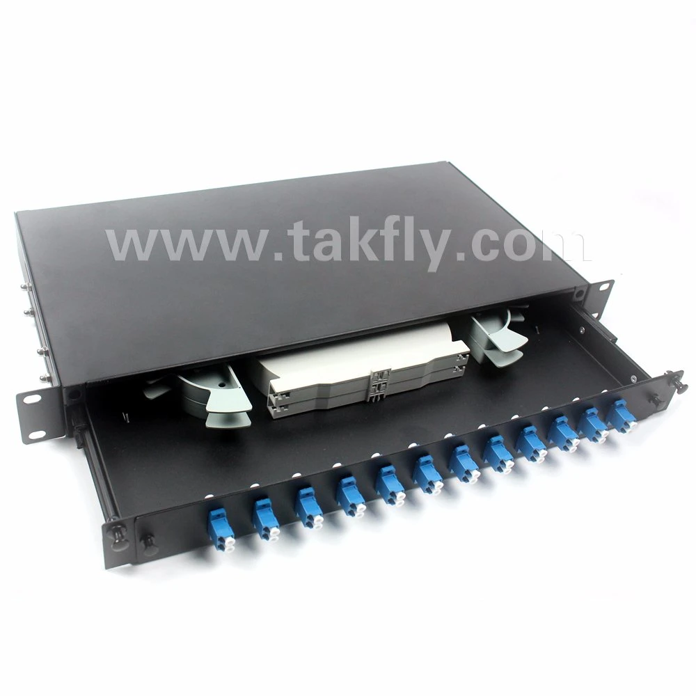 12 Ports Rack Mount Slide Fiber Patch Panel with Pigtail and Adapter Inside