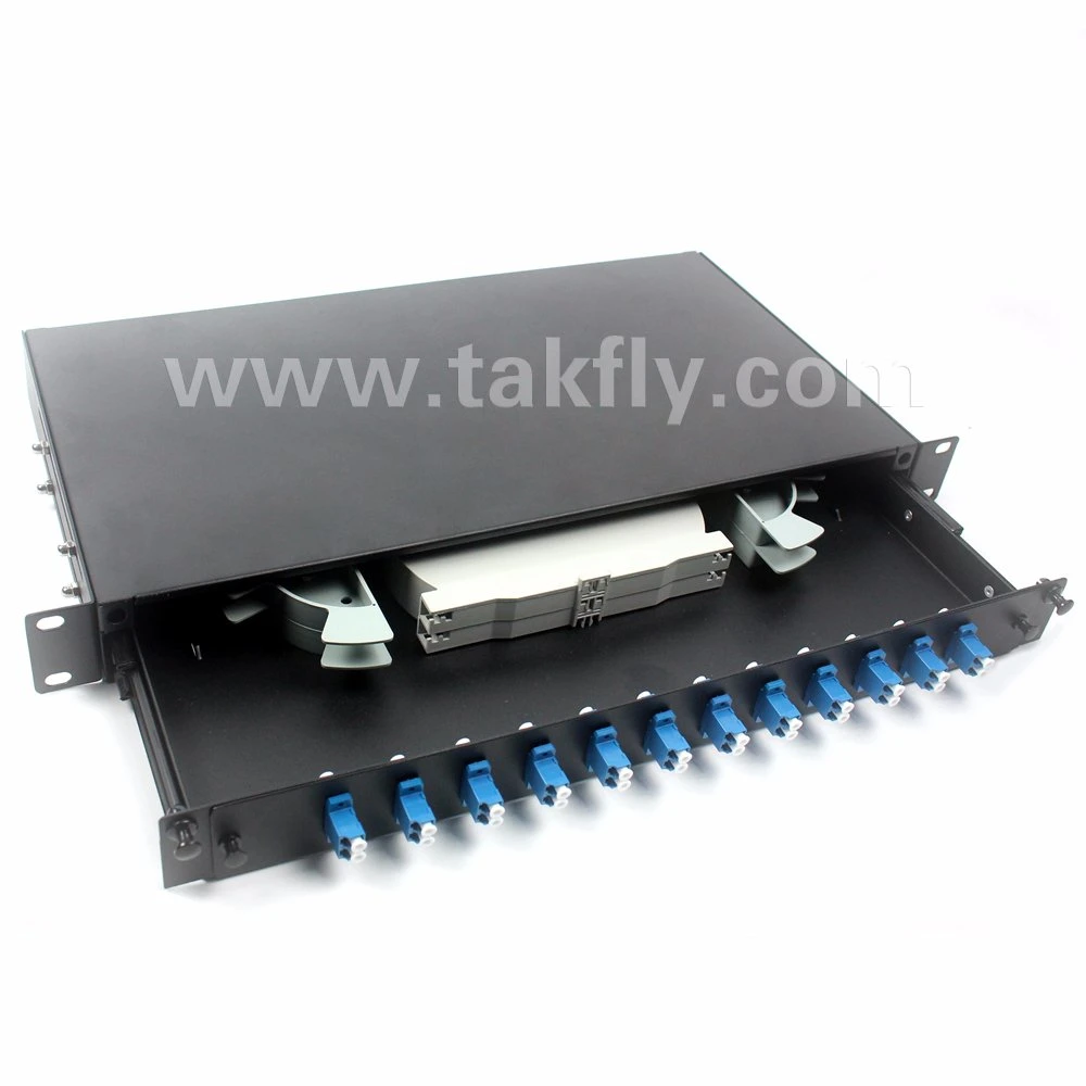 12/24 Ports Rack Mount Fiber Patch Panel with Pigtail and Adapter Inside