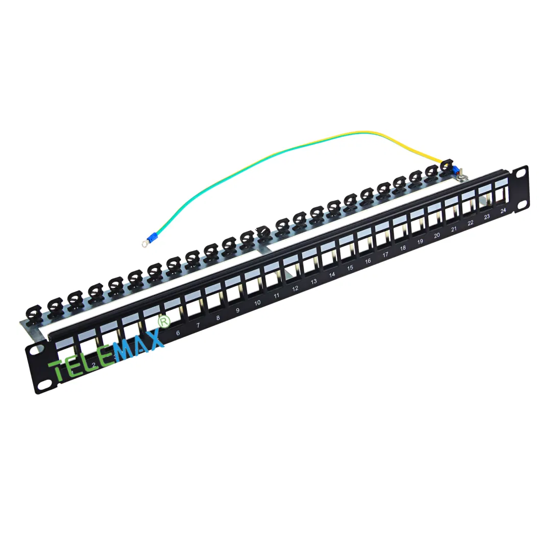1u 19&prime;&prime; 24 Ports FTP Blank Patch Panel with Plastic Cable Holder