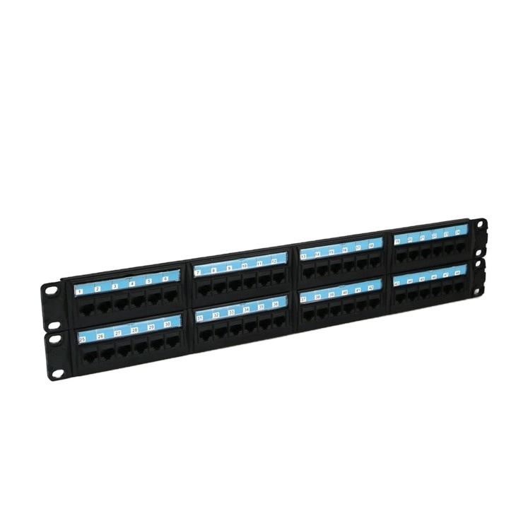 High Quality 2u 19 Inch Cat. 6 UTP 48 Port Removable Unshielded Patch Panel