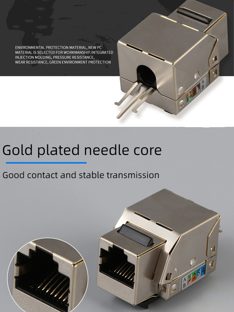 Shielded FTP CAT6 Connector Network Cable Wiring RJ45 Keystone Jack