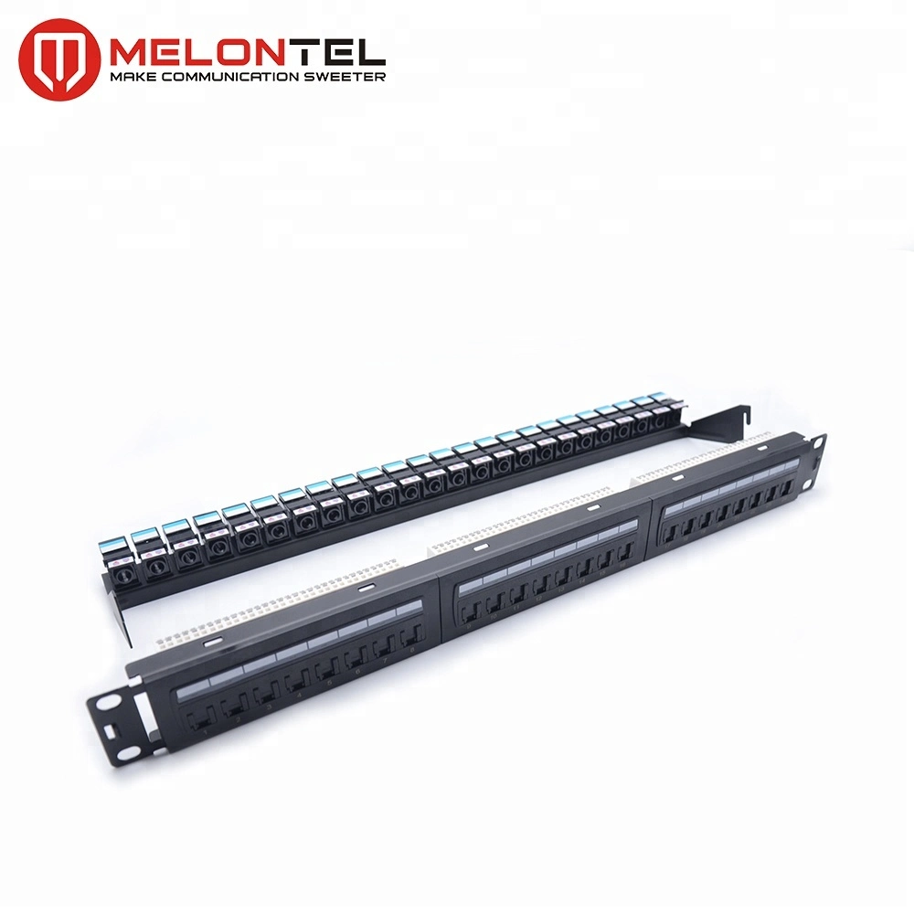 19 Inch 1u 24 Port CAT6 CAT6A Patch Panel with Cable Manager