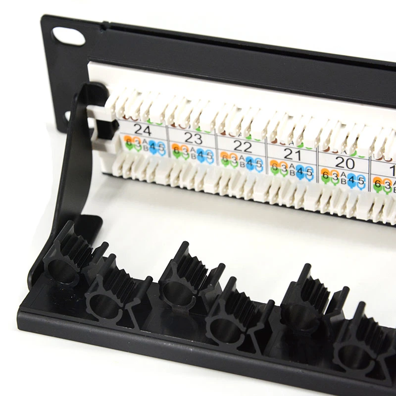 RJ45 24 Port CAT6 UTP Patch Panel with Back Bar Cat 6 Modular Patch Panel