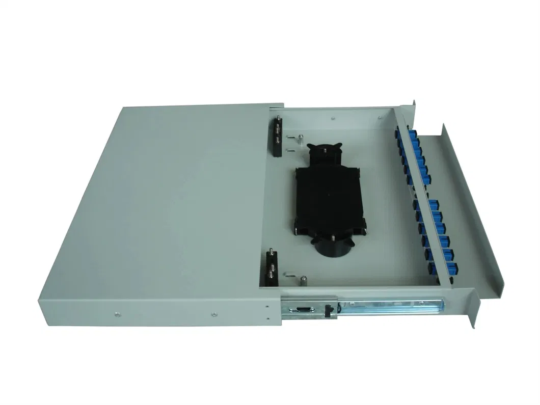 1u 2u 3u 19 Inch 24 48 Core Fiber Patch Panel 12 Port Fiber Optic Patch Panel Sc LC Sc Upc Duplex Fiber Optic Panel