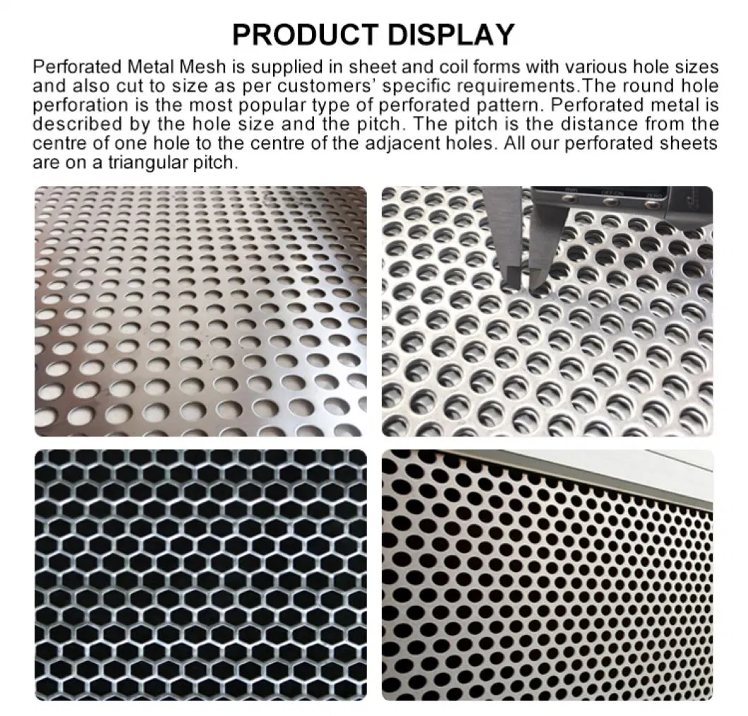 Decorative Metal Perforated Screen Steel Punch Plate Circle Stainless Steel Perforated Metal Sheet Mesh Panels for Fencing