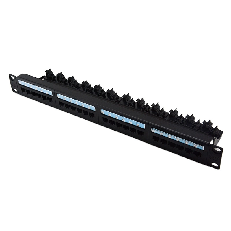 RJ45 24 Port CAT6 UTP Patch Panel with Back Bar Cat 6 Modular Patch Panel