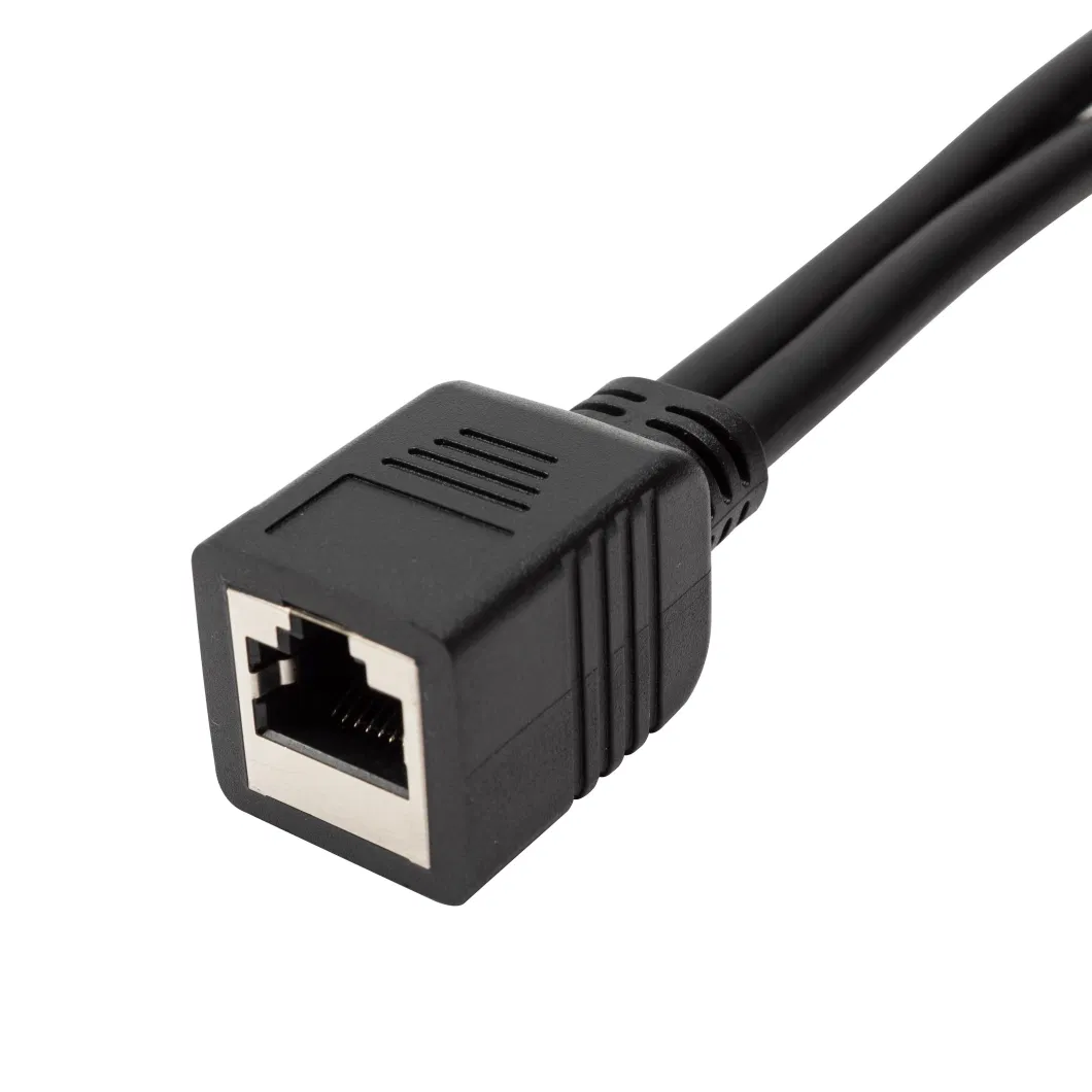 Factory Price High Quality Customized Black Molded Ethernet RJ45 Female to Dual XLR Female Adapter Cable for Data Transfer