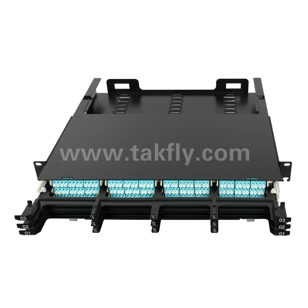 1u 144 Core Ultra High Density Base Fiber Optic MPO MTP Flex Patch Panel