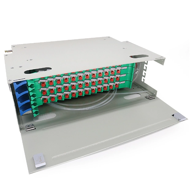 Rack Mounted 24 Ports LC Duplex Fiber Optic Terminal Box Patch Panel