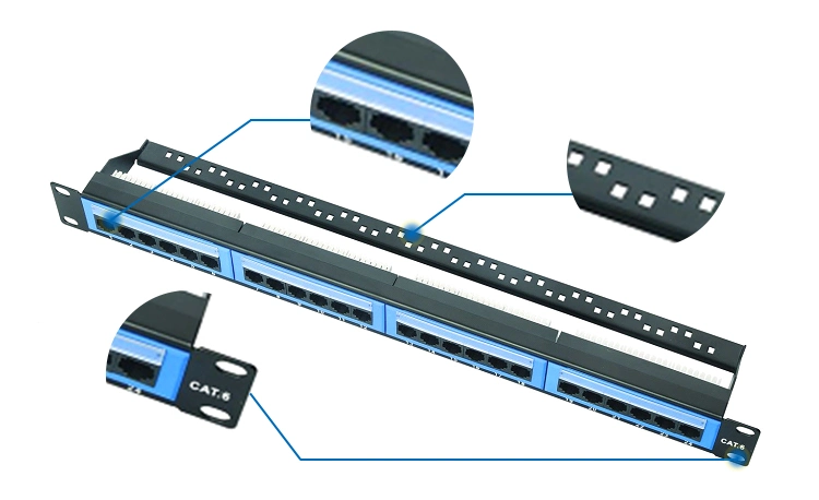 19 Inch 1u UTP 24 Port CAT6 Dual IDC Patch Panel