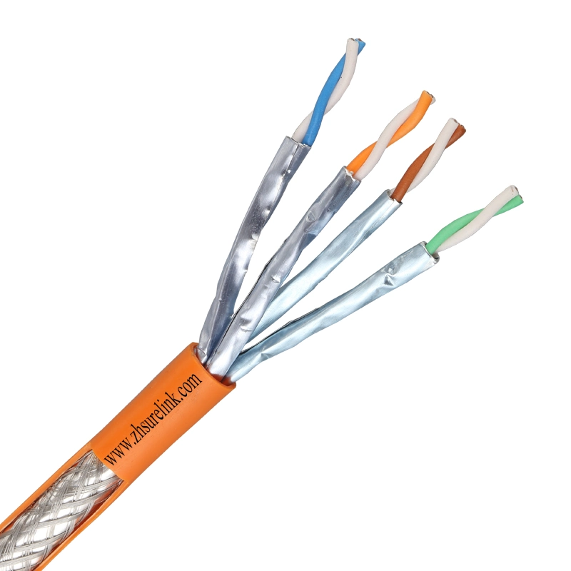 Customized 4pair 23AWG 550MHz Double Screen Network Internet Cable RJ45 Cable Fftp CAT6A Cat7