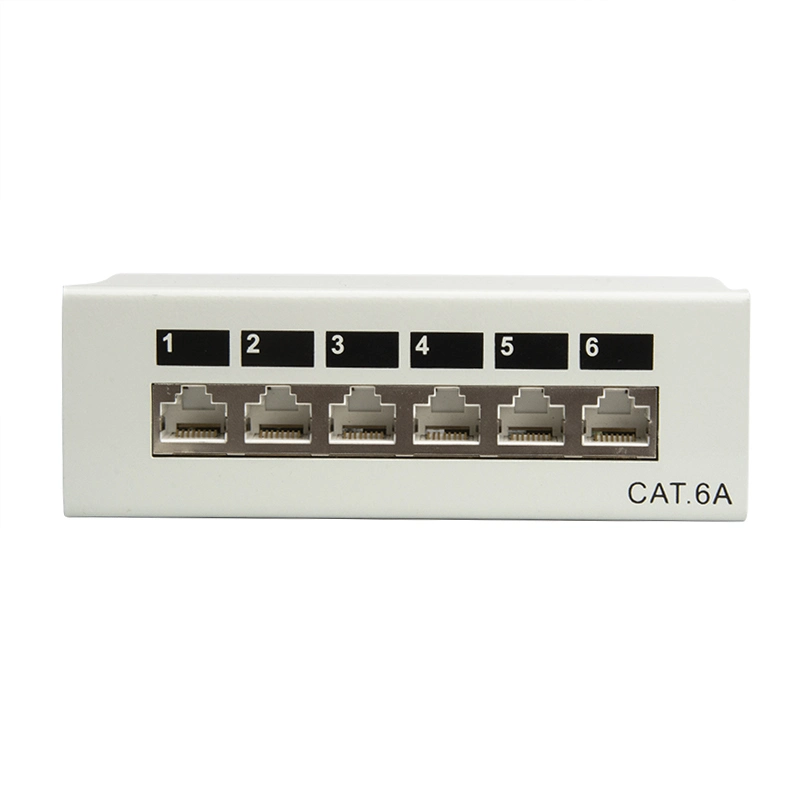 High Quality RJ45 CAT6A Shielded 6 Port Shield Patch Panel