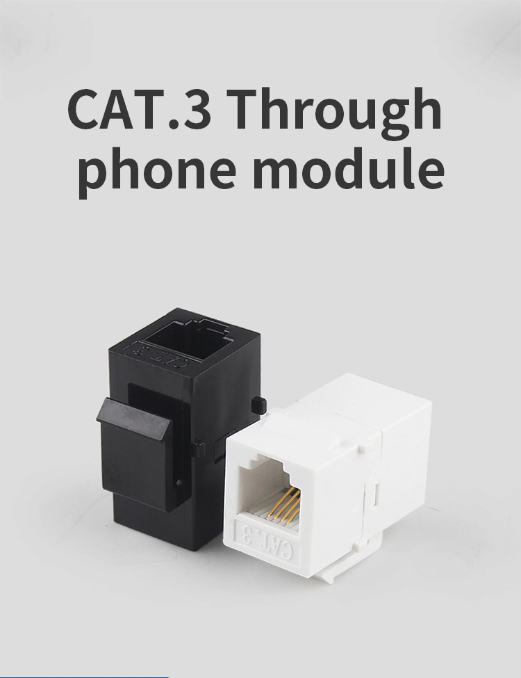 Cat3 Phone Jack 180 Degree Rj11 Keystone Jack Straight Coupler