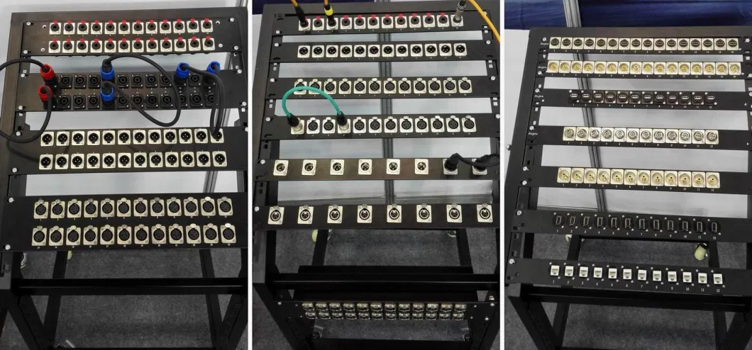 XLR Patch Panel 24 Channel 19&quot; 2u Rack Panel with 24 Male XLR Connectors (9.2104)