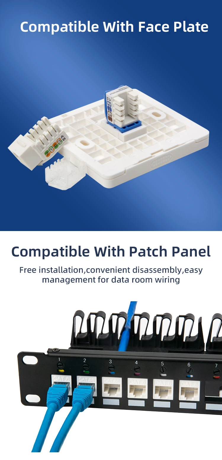 High Quality Cat5e CAT6 8p8c RJ45 UTP 90 Degree Punch Down Modularjack RJ45 Unshielded Cat5e Keystone Jack