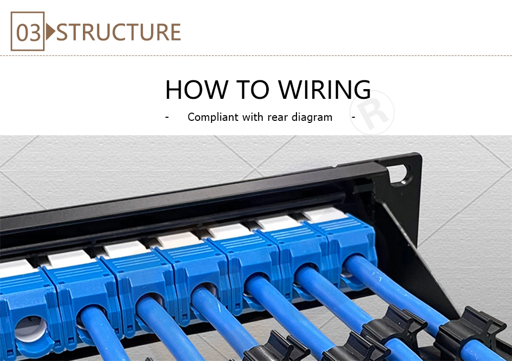 UTP CAT6 24 Ports Network RJ45 Patch Panel Used for Server Rack Cabinet