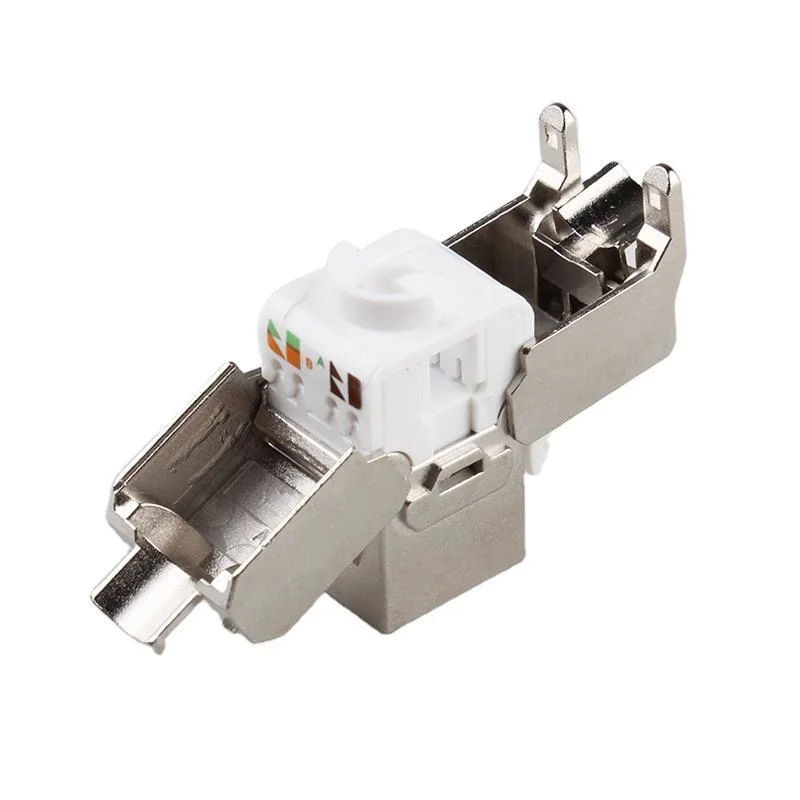 RJ45 CAT6A Cat7 AMP Keystone Jack with Shielded Toolless 8p8c Keystone Module