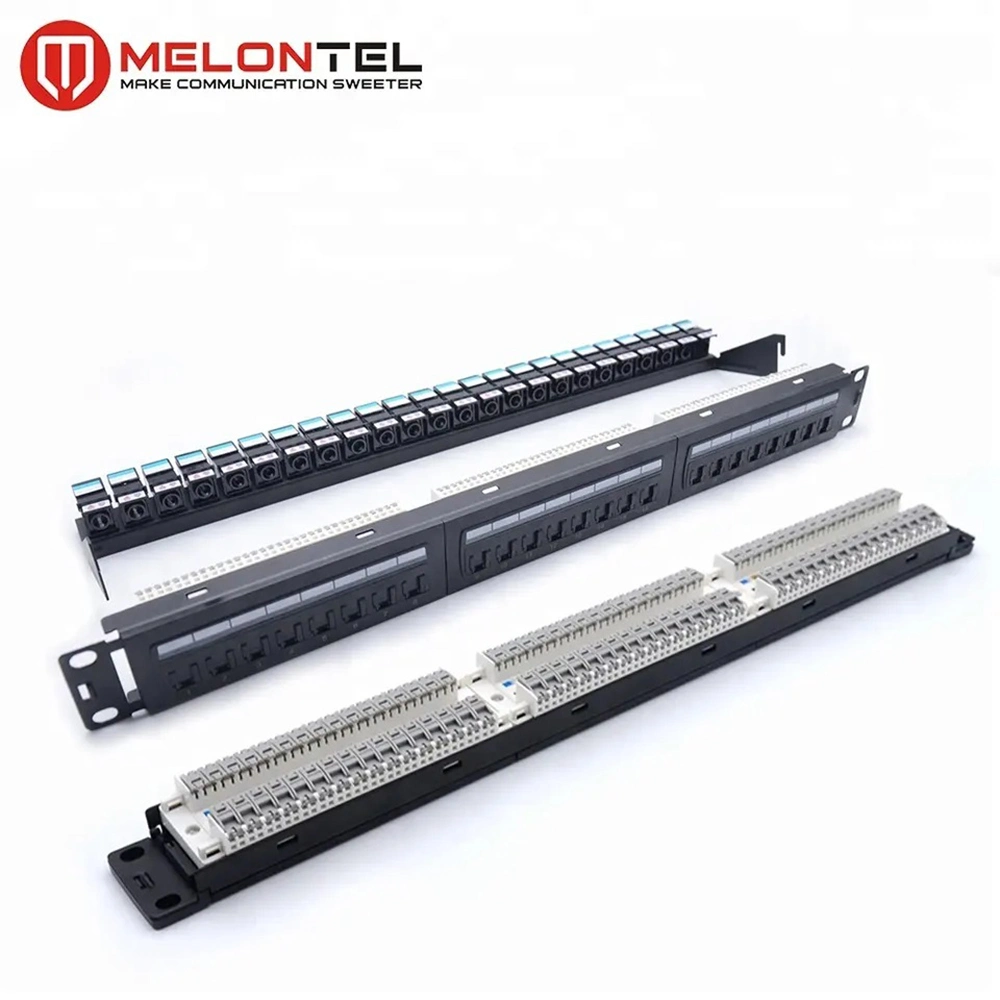 Factory Price 19 Inch 1u 24 Port CAT6 CAT6A Toolless Patch Panel with LED
