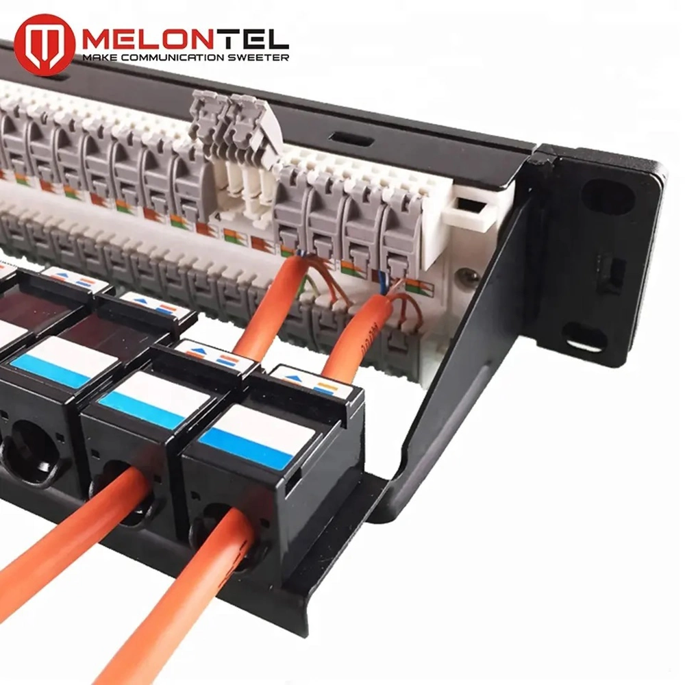 Factory Price 19 Inch 1u 24 Port CAT6 CAT6A Toolless Patch Panel with LED