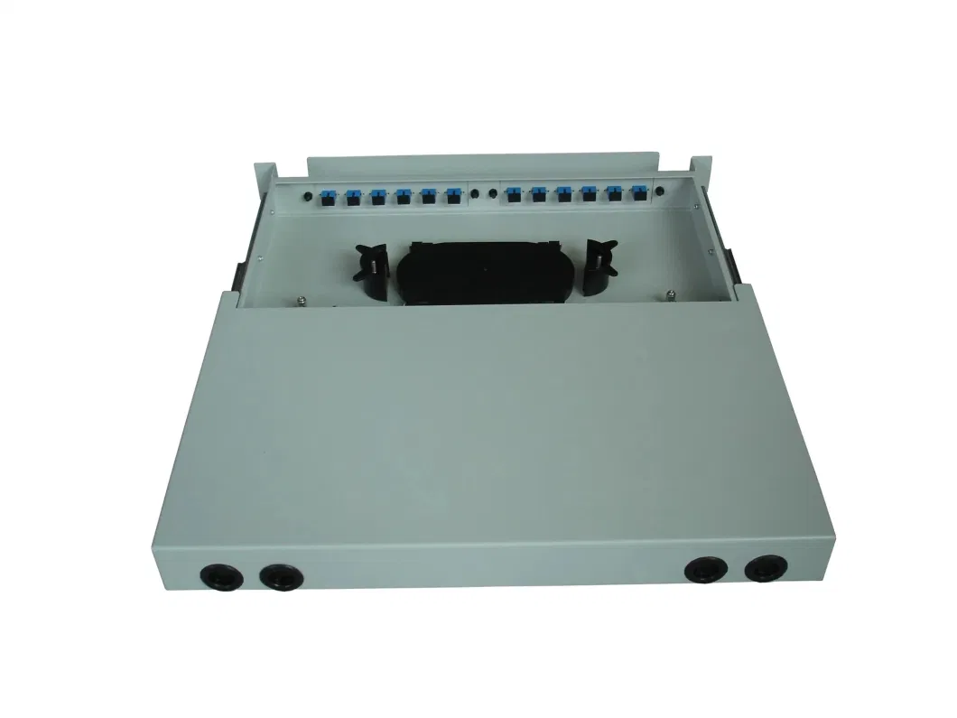 1u 2u 3u 19 Inch 24 48 Core Fiber Patch Panel 12 Port Fiber Optic Patch Panel Sc LC Sc Upc Duplex Fiber Optic Panel