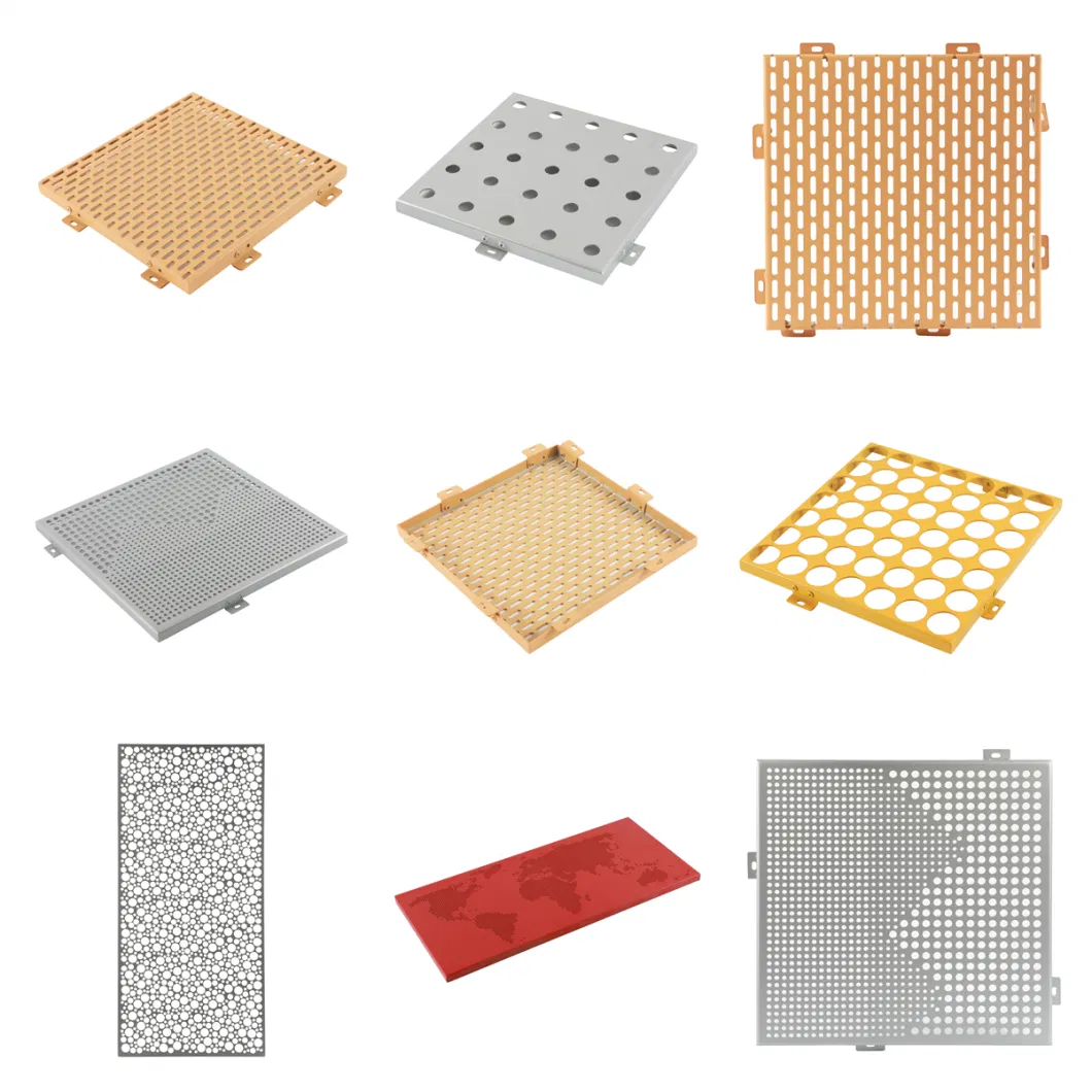 Aluminum Outdoor Laser Cut Carved Decorative Square Hole Punch Perforated Metal Screen Sheet Perforated Metal Panel