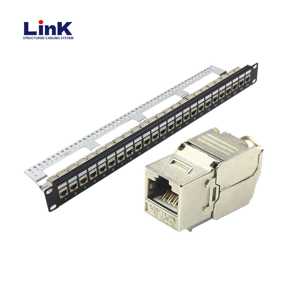 High Quality 24 Port FTP CAT6A Shielded Patch Panel for Data Centers