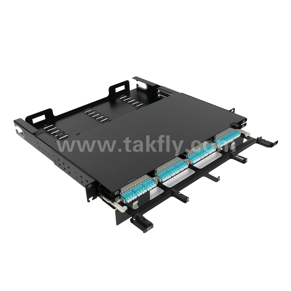 1u 144 Core Ultra High Density Base Fiber Optic MPO MTP Flex Patch Panel