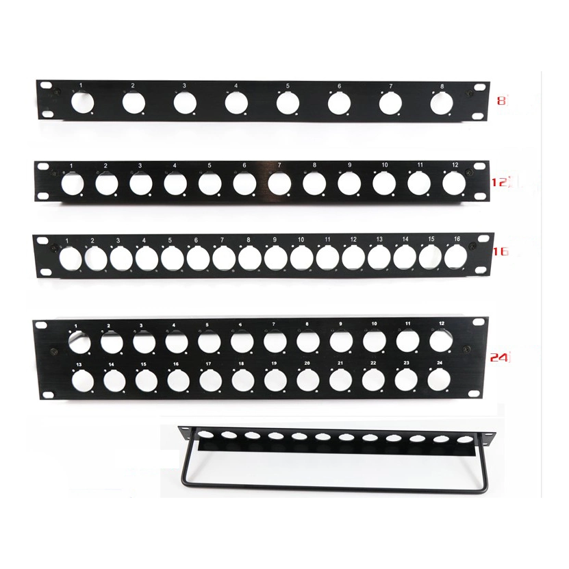 1u 19&quot; Empty Audio Rack Panel XLR Patch Panel with Cable Bar