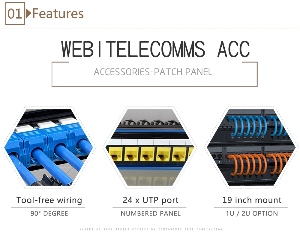 UTP CAT6 24 Ports Network RJ45 Patch Panel Used for Server Rack Cabinet