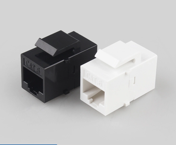 High Quality 180 Degree Female CAT6 Keystone Jack RJ45 Coupler