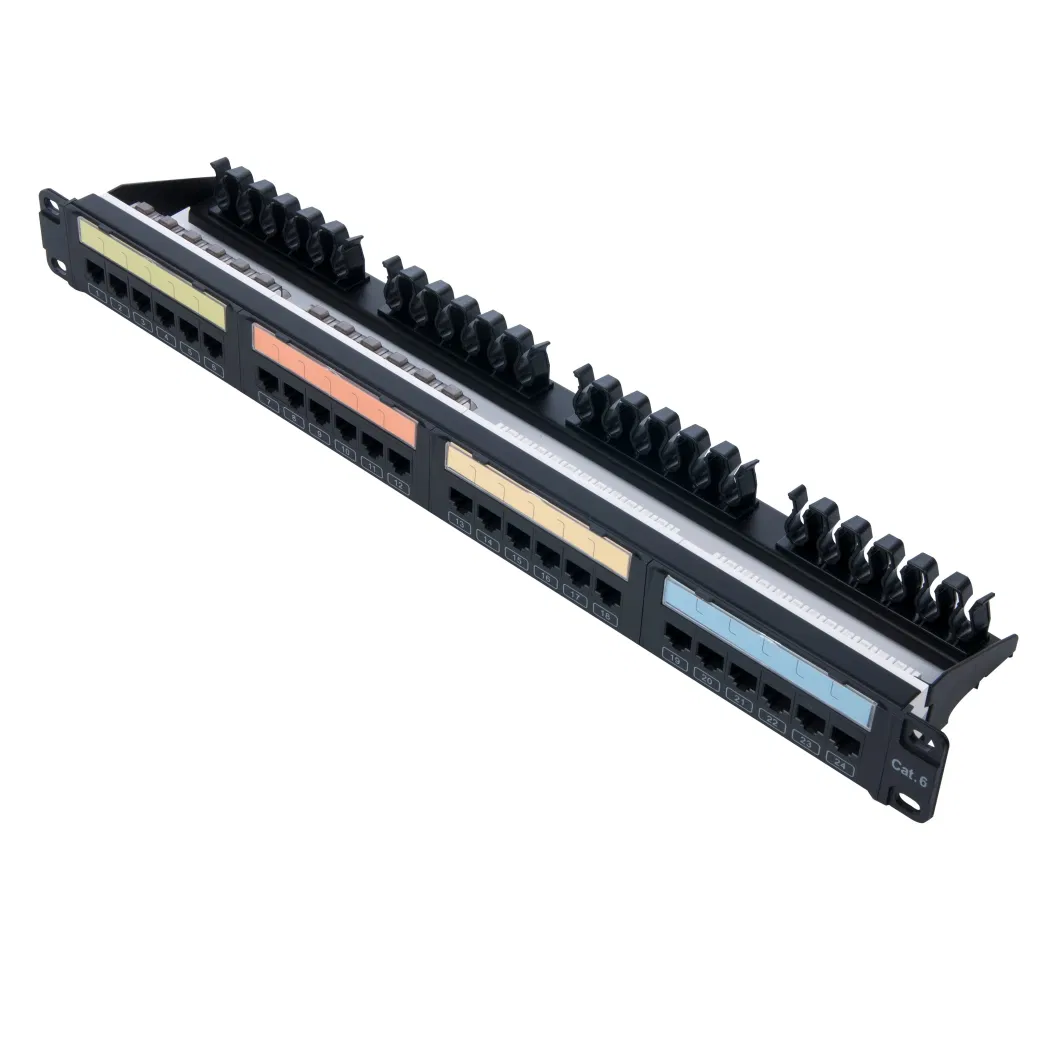 Cat. 6 Patch Panel, UTP 1u 24ports, Cat. 5e Cat. 6A