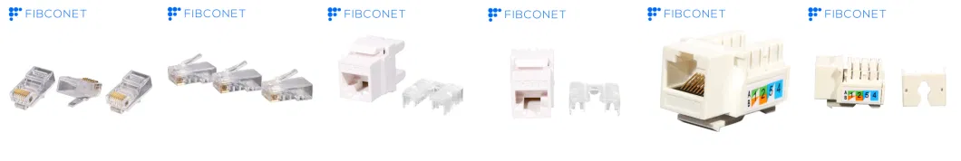 Cat5e CAT6A/Cat7/Cat8 STP UTP FTP RJ45 Rj11 Shielded Modular Plug Toolless 8p 8c Network Connectors Keystone Jack