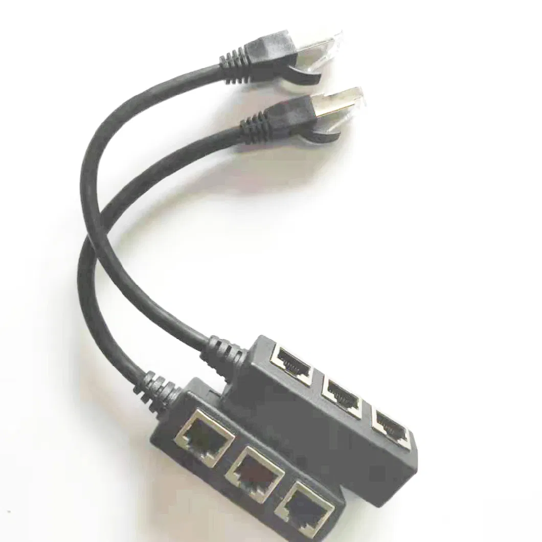 Rj 45 Connector RJ45 Y Splitter Hub Ethernet Cable Adapter 1 Male to 3 Female Port LAN Networking Cable