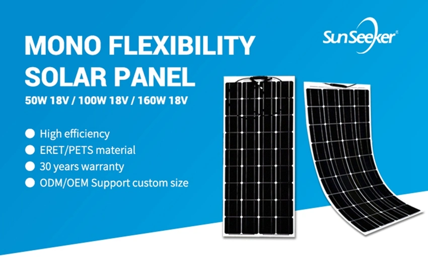 Waterproof 100W Folding Flexible Solar Mono Panels Kit with Cables