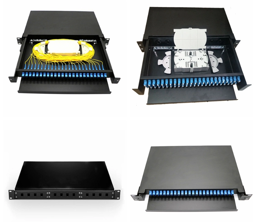 FTTH Rack Mounted ODF 24 Core Fiber Optical Distribution Frame Patch Panel