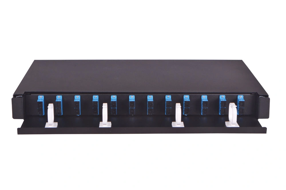 1u 19&quot; Rack Mount Slidingr-Drawer Type 24 Port Fiber Optic Patch Panel with Splice Tray