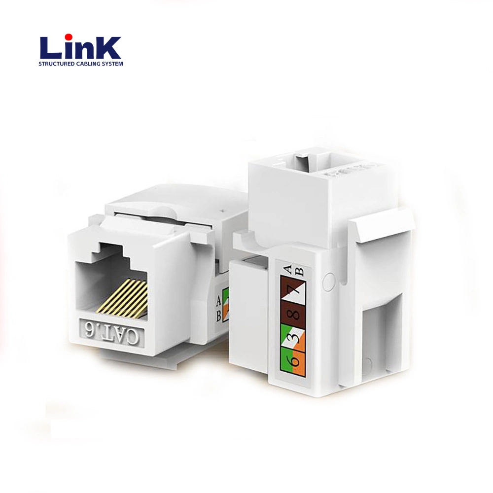 RJ45 CAT6 Keystone Jack 180 Degree UTP Connection with Dust Cover