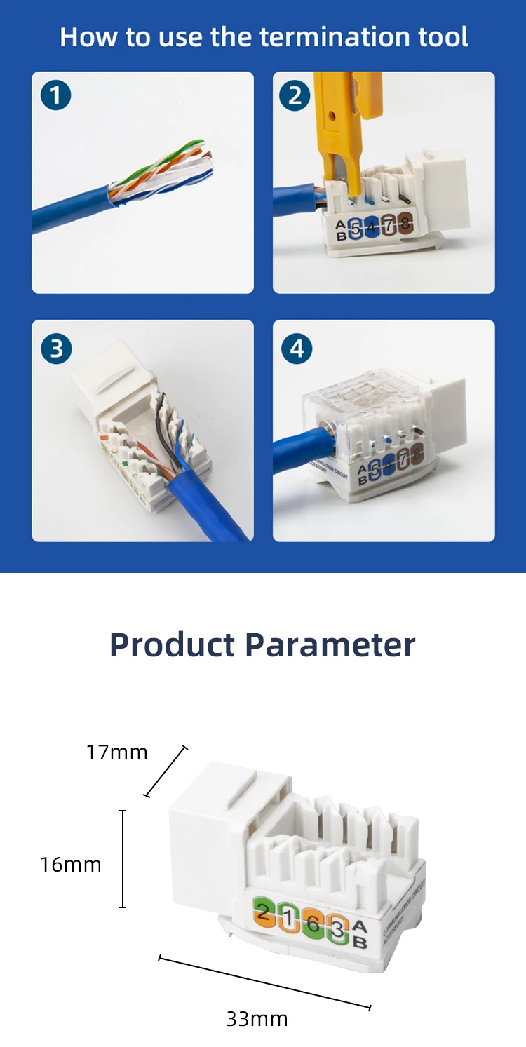 High Quality Cat5e CAT6 8p8c RJ45 UTP 90 Degree Punch Down Modularjack RJ45 Unshielded Cat5e Keystone Jack