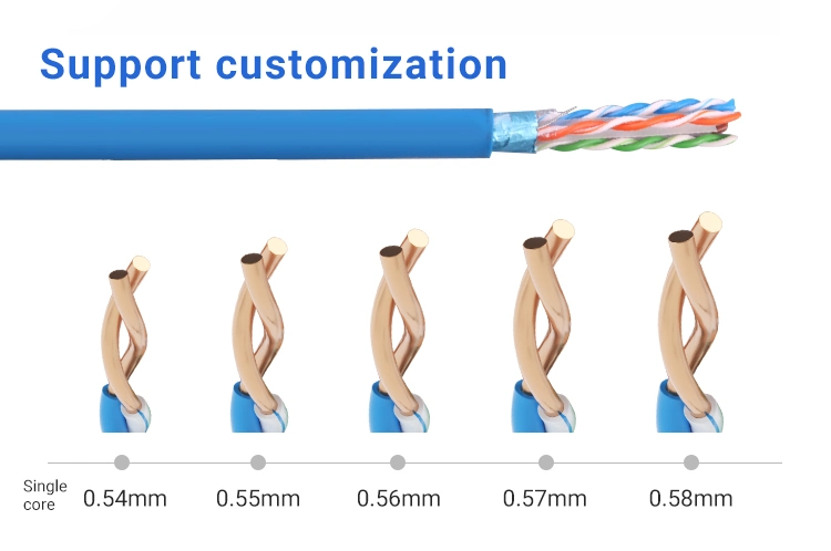 CAT6A Excellence High Quality Network Performance Twisted Wire Indoor 23AWG Bc Wire Cable CAT6A