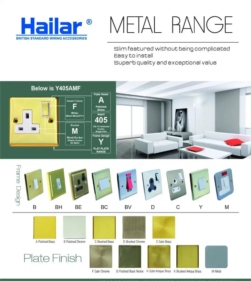 Hailar Polished Brass 1 Gang Data Socket Outlet RJ45