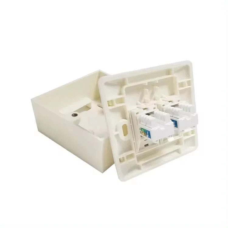 86*86 Network 2 Port Network Face Plate for RJ45 Keystone Jack and Modular Inserts Socket Wall Face Plate