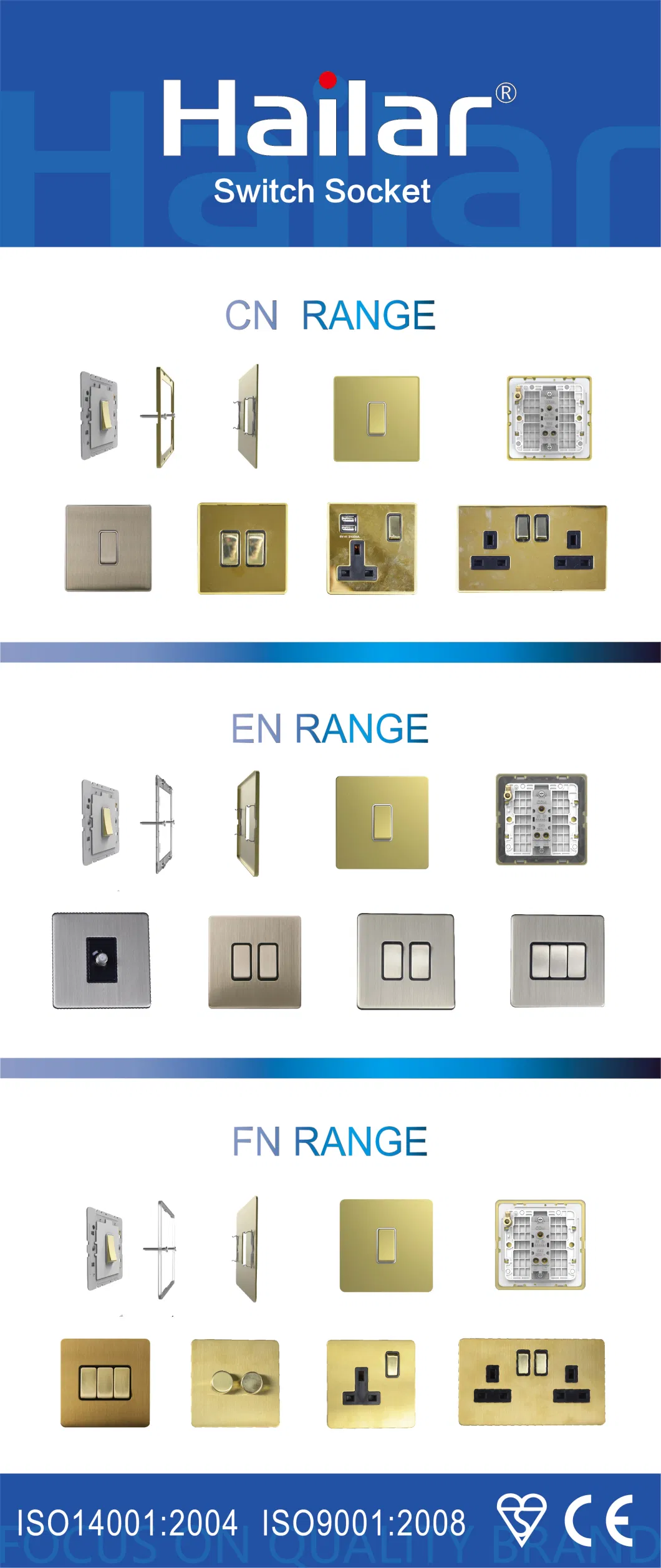 Hailar Polished Brass 1 Gang Data Socket Outlet RJ45