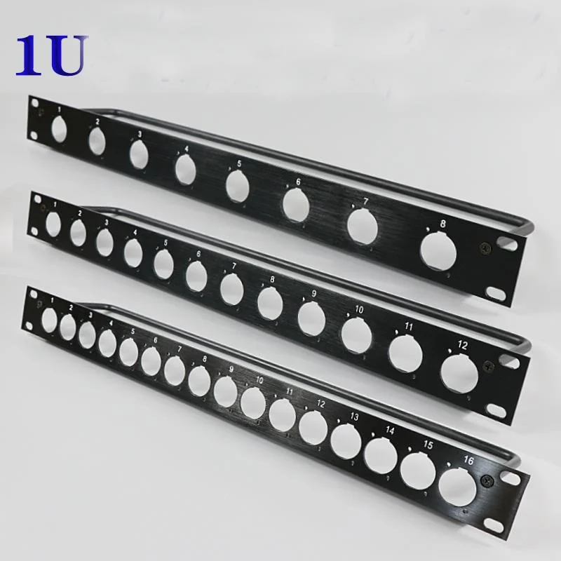 1u 19&quot; Empty Audio Rack Panel XLR Patch Panel with Cable Bar