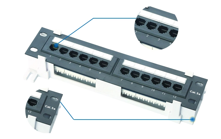 1u UTP 12 Port Wall Mount Type Cat5e Krone IDC Patch Panel