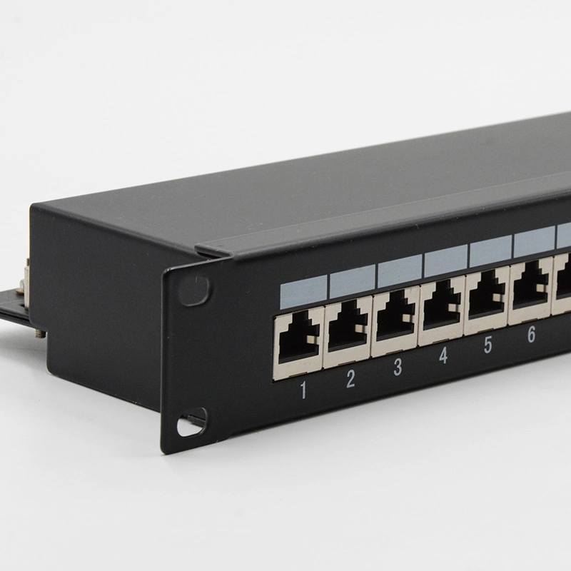 Cat. 5e FTP Modular 24 Port Patch Panel with Back Bar for Network Cabling