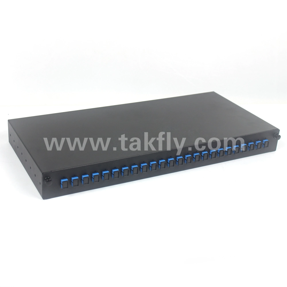 Stock Rack Mount Slide Fiber 24 Ports Patch Panel with Sc/APC Pigtail and Adapter