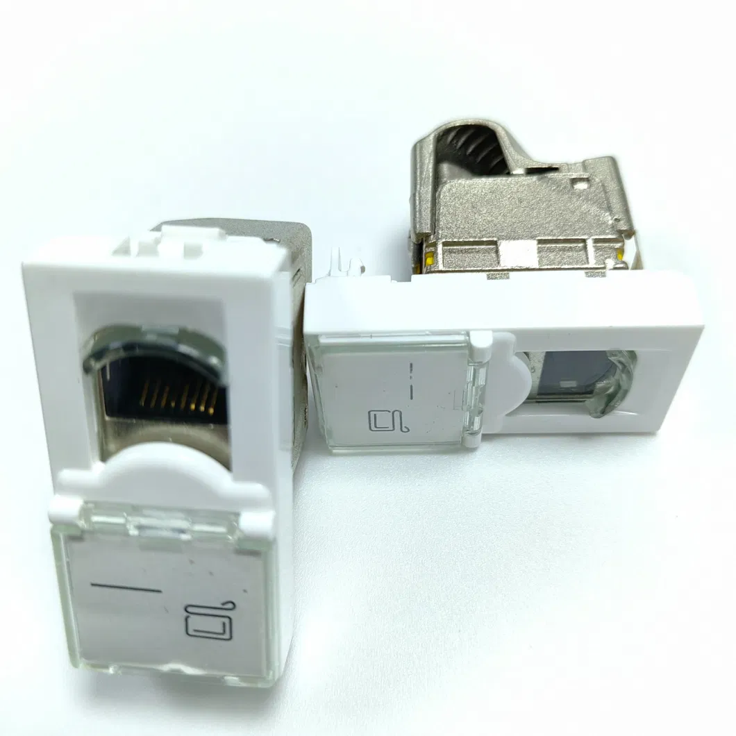 French Ethernet Faceplate Socket Toolless STP CAT6A Modular Jack Legrand RJ45 outlet